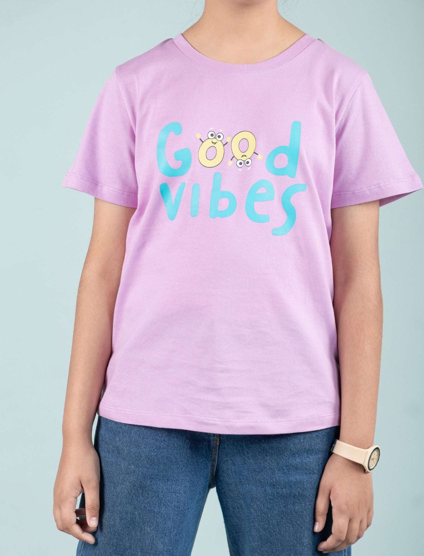 Summer Printed Graphic Tees for Girls Kids (Lavender) - Tweeny Mini