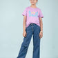 Summer Printed Graphic Tees for Girls Kids (Lavender) - Tweeny Mini