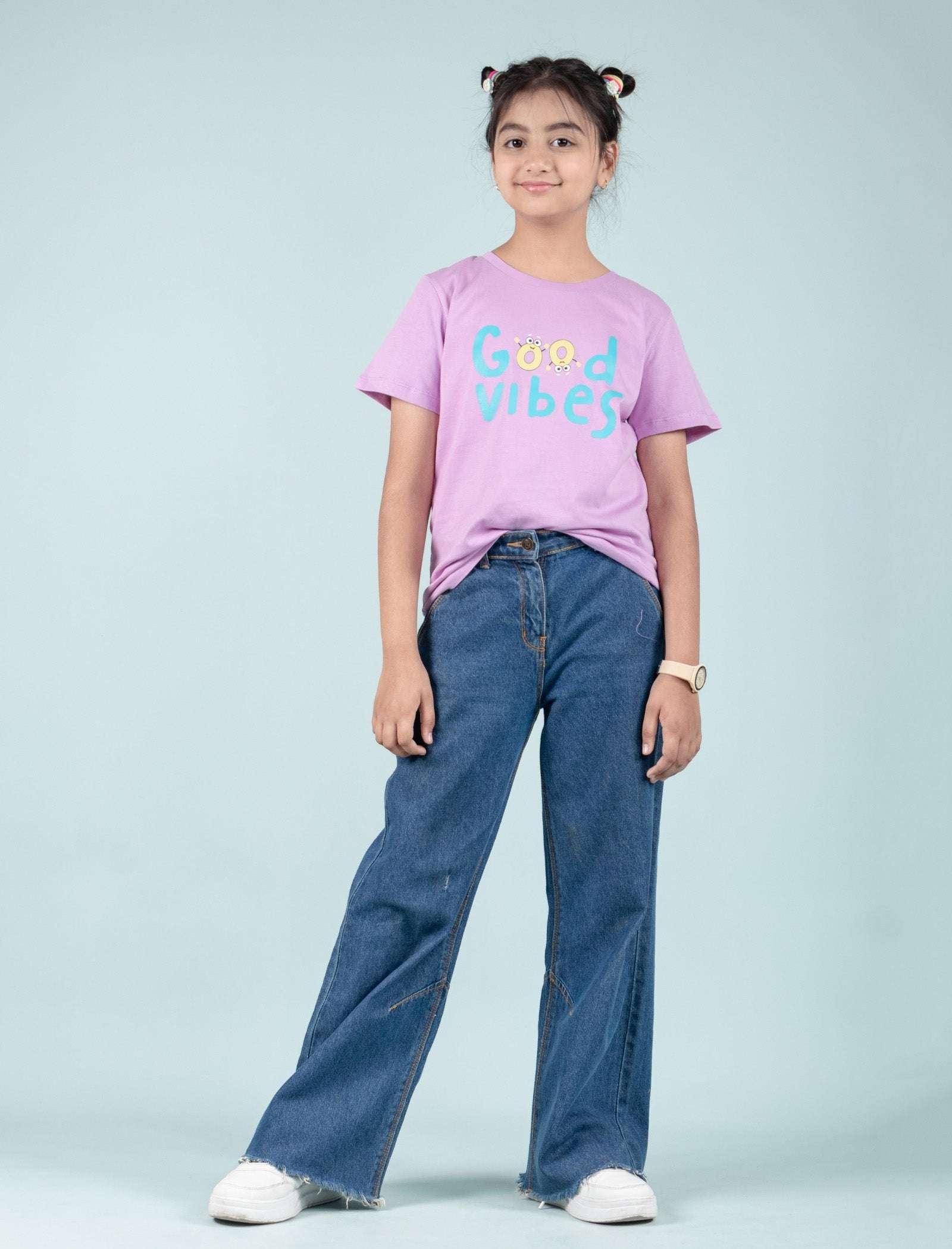 Summer Printed Graphic Tees for Girls Kids (Lavender) - Tweeny Mini