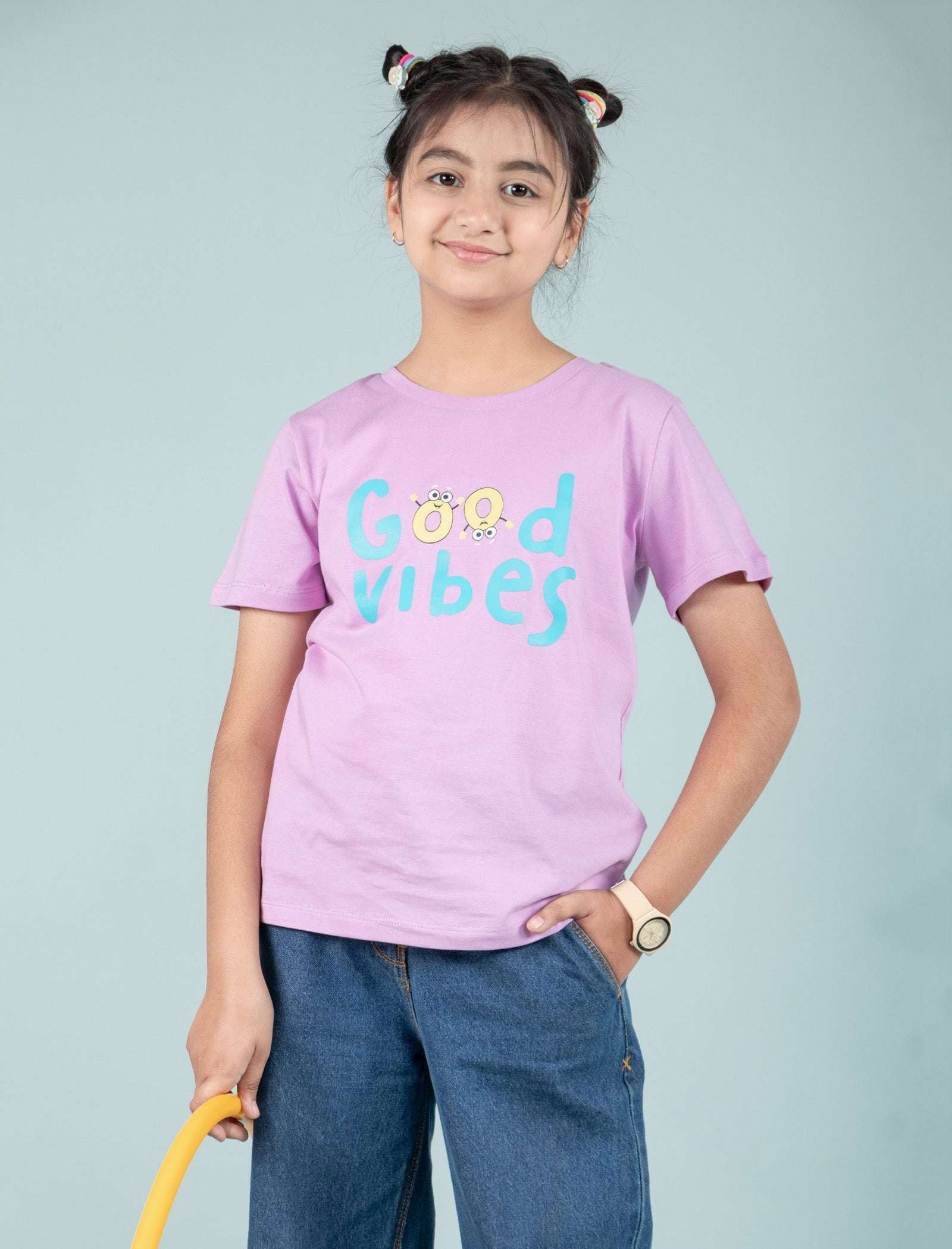 Summer Printed Graphic Tees for Girls Kids (Lavender) - Tweeny Mini