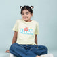 Summer Pure Cotton Graphic Tees for Kids Girls (Lemon Yellow) - Tweeny Mini