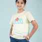 Summer Pure Cotton Graphic Tees for Kids Girls (Lemon Yellow) - Tweeny Mini