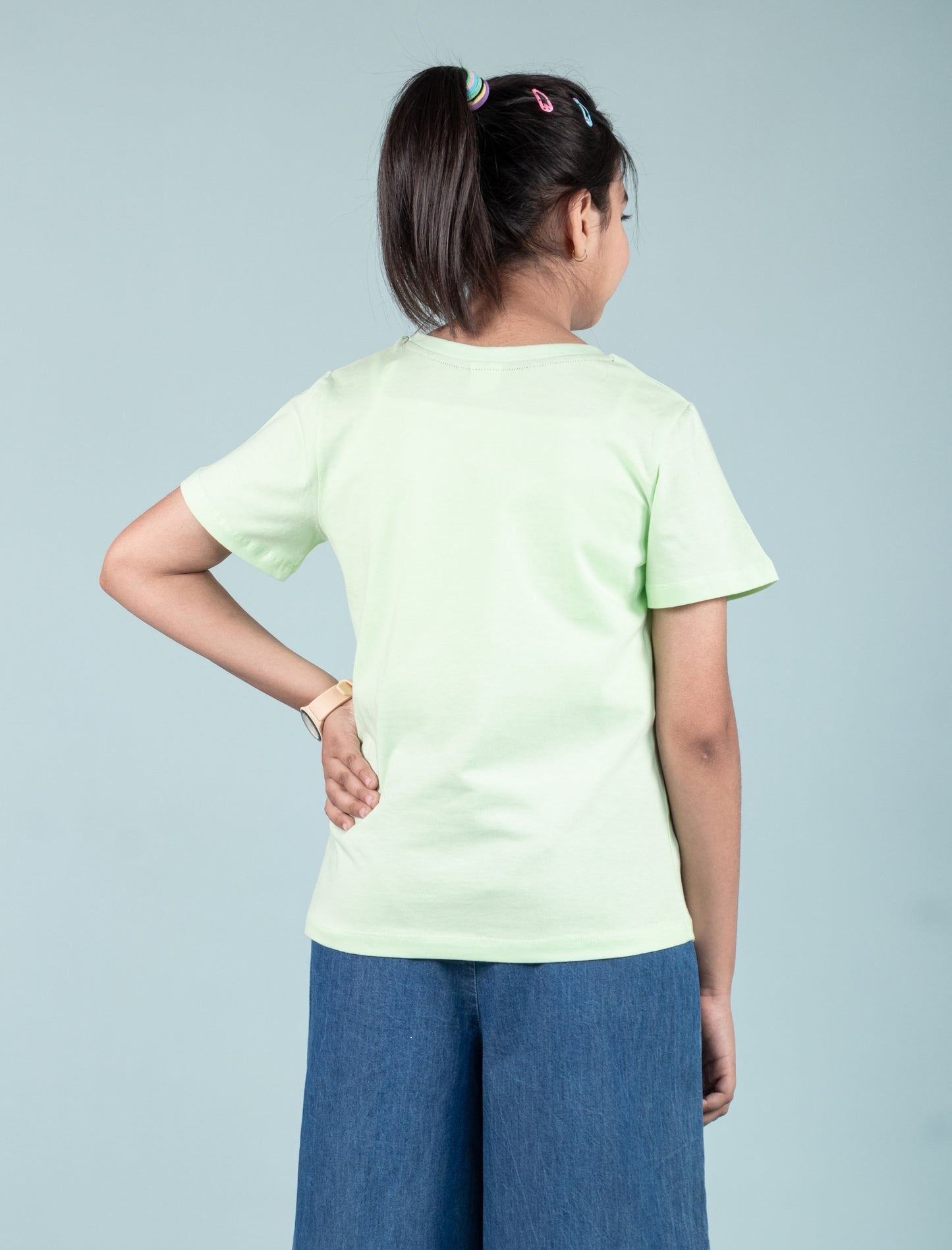 Summer Printed Graphic Tees for Girls Kids (Lime Green) - Tweeny Mini