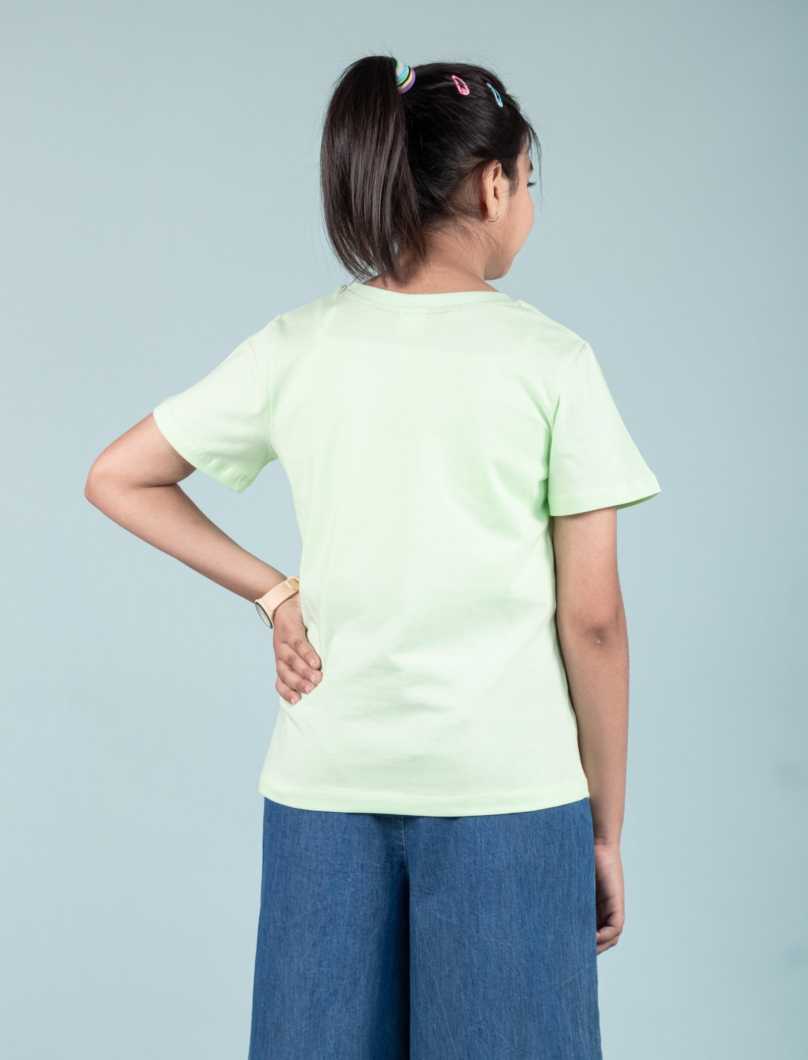 Summer Printed Graphic Tees for Girls Kids (Lime Green) - Tweeny Mini