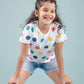 Girls Kids Hand Printed Half Sleeve Cotton T-Shirt (Multi Polka Dot) - Tweeny Mini