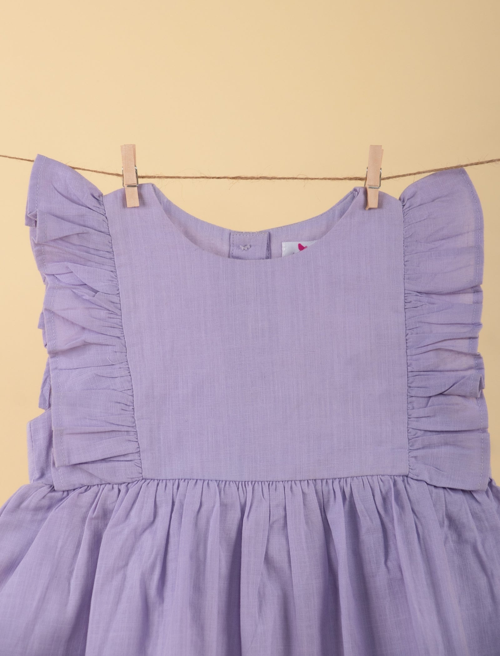 Premium Infant Cotton Frock Dress for Baby Girls with Headband (Lilac) - Tweeny Mini