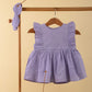 Premium Infant Cotton Frock Dress for Baby Girls with Headband (Lilac) - Tweeny Mini