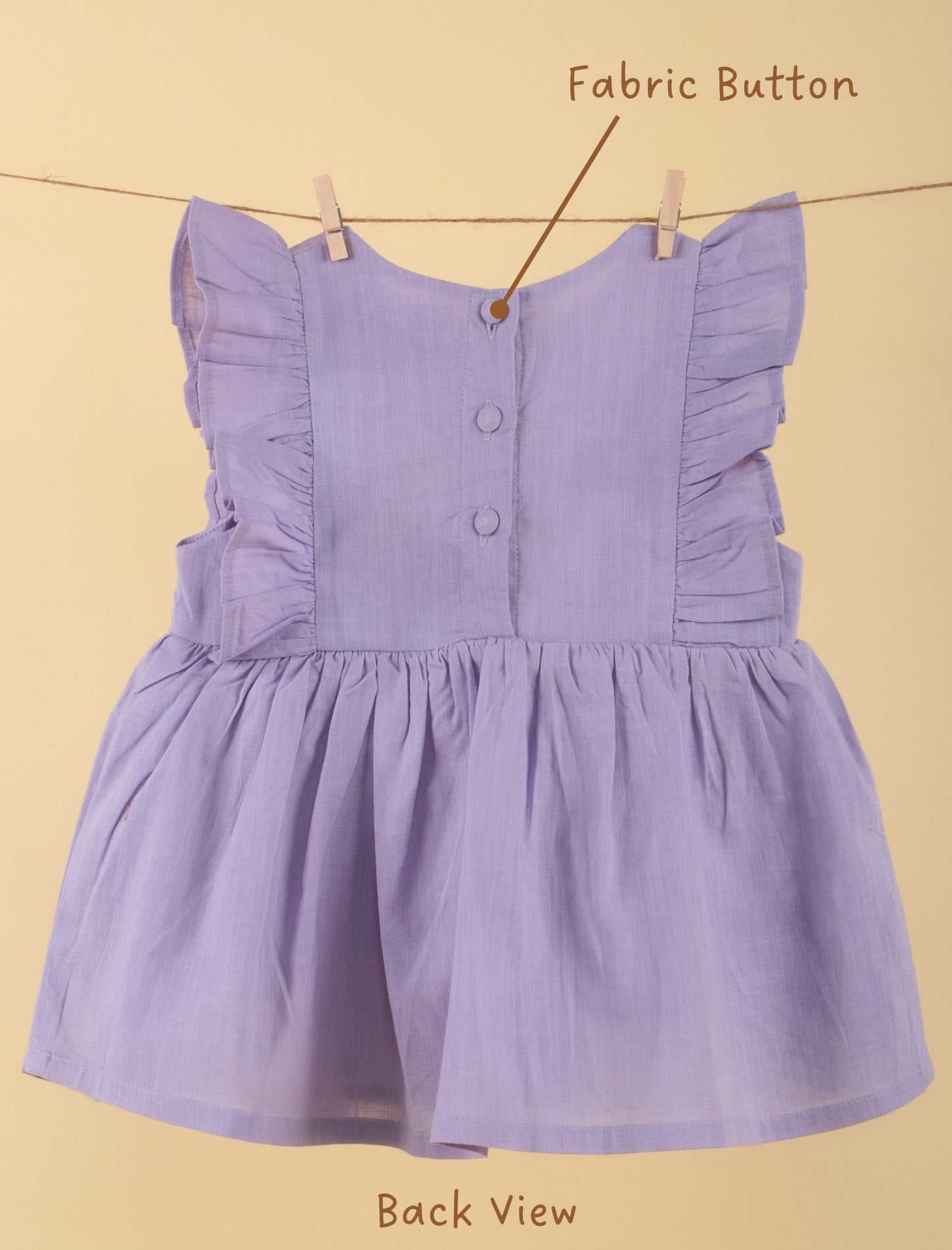 Premium Infant Cotton Frock Dress for Baby Girls with Headband (Lilac) - Tweeny Mini
