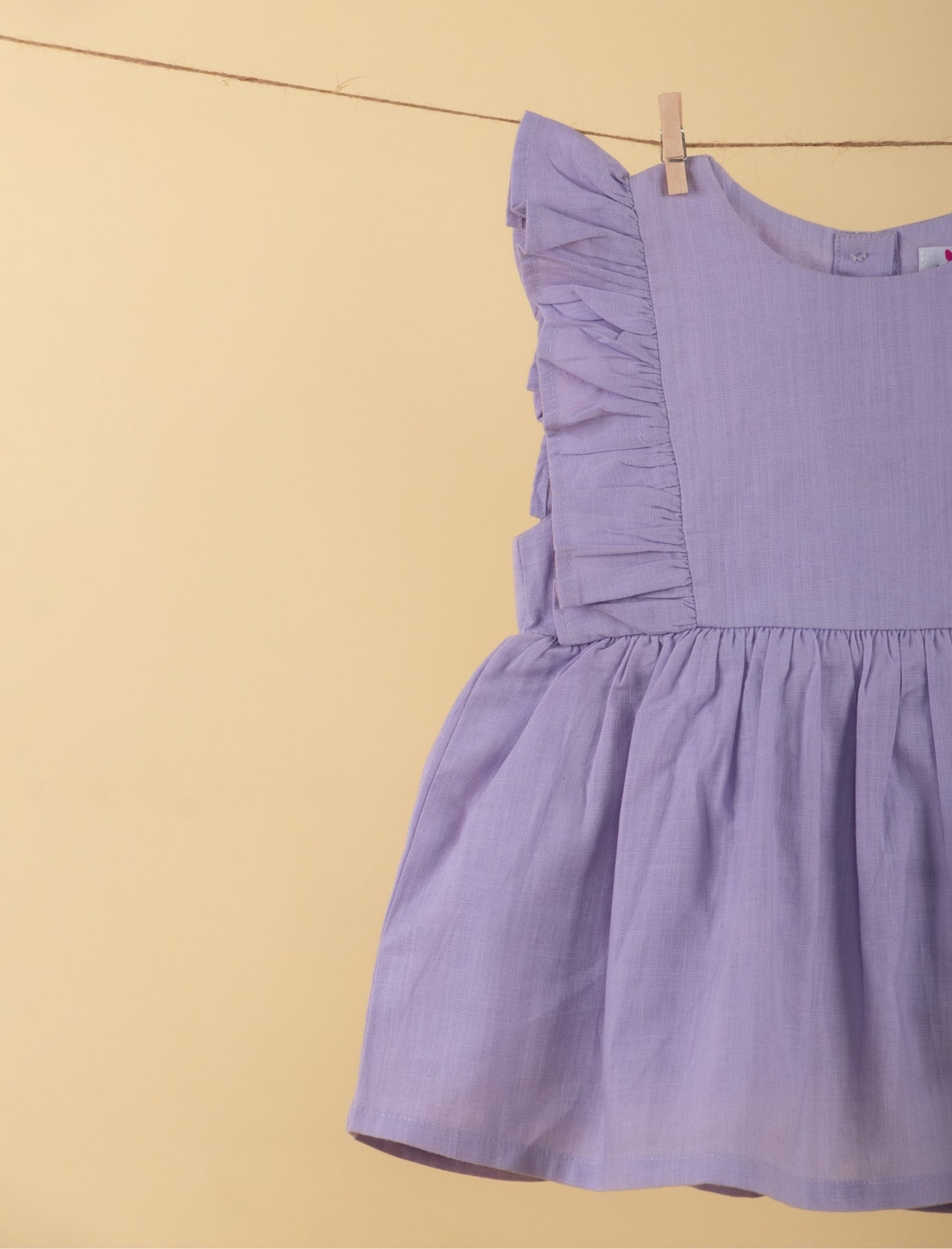 Premium Infant Cotton Frock Dress for Baby Girls with Headband (Lilac) - Tweeny Mini