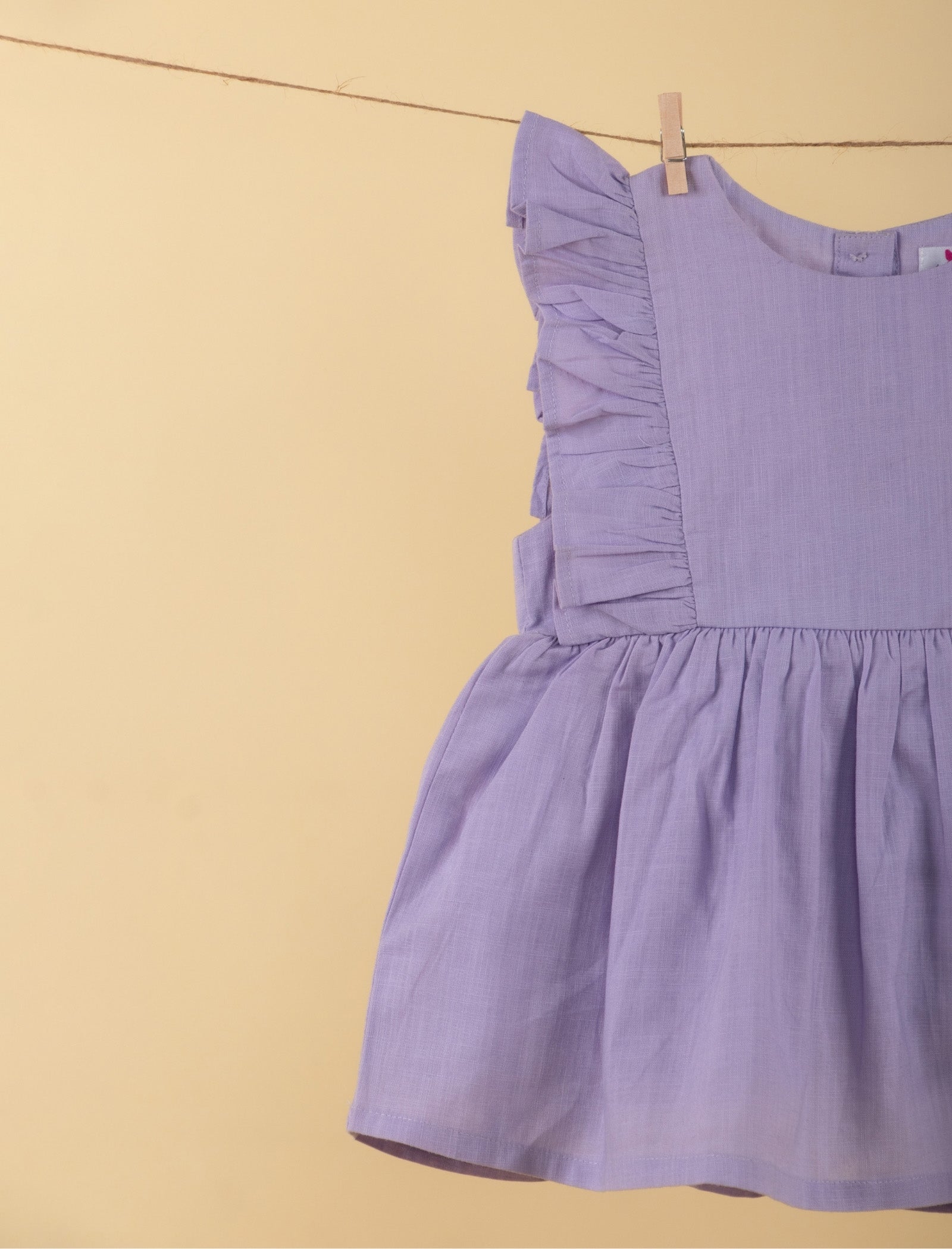 Premium Infant Cotton Frock Dress for Baby Girls with Headband (Lilac) - Tweeny Mini