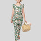 Tropical Floral Summer Jumpsuit for Kids Girls (Green) - Tweeny Mini