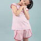 Handcrafted Kids Block Printed Nightdress For Girls (Red) - Tweeny Mini