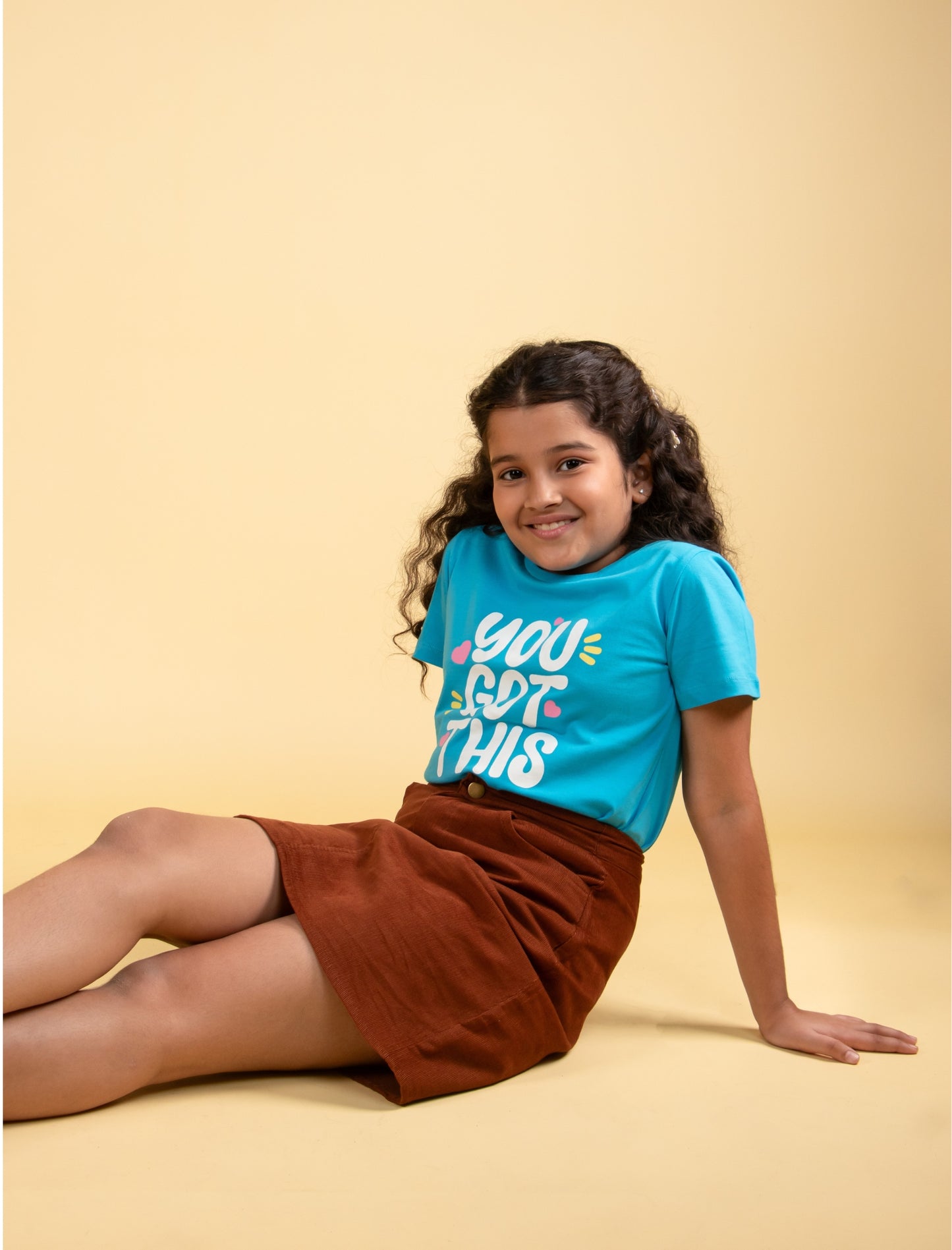 Trendy A Line Corduroy Girls Kids Skirt Top Set for All Season (Rust) - Tweeny Mini