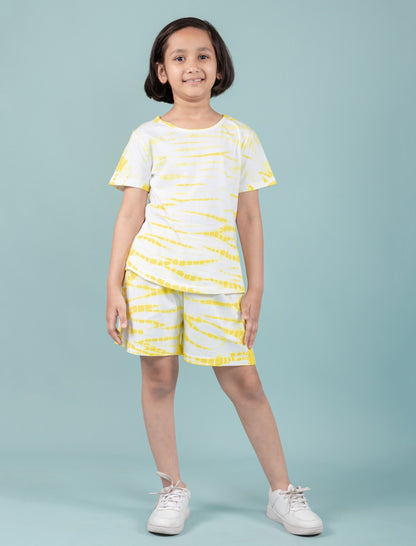 Tie-Dye Kids Summer Co-ord Set (Yellow) - Tweeny Mini