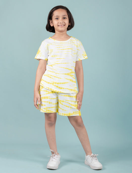 Tie-Dye Kids Summer Co-ord Set (Yellow) - Tweeny Mini