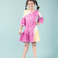 Long Sleeves Girls Kids Tie Dye Dress (Orange-Pink) - Tweeny Mini