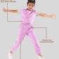 Summer Stylish Colour Block Kids Girls Joggers Set With Crop Top (Purple) - Tweeny Mini