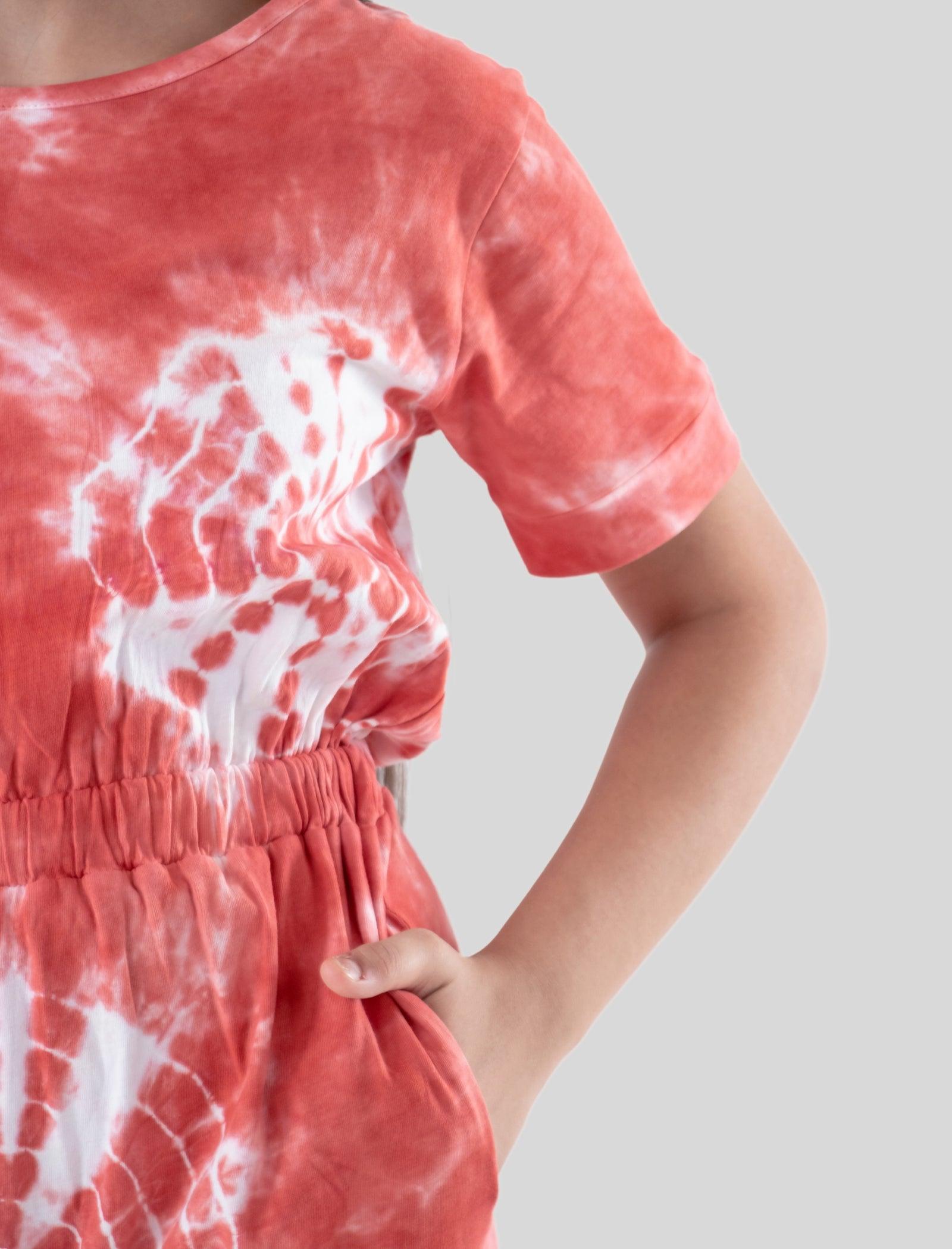 Summer Girls Tie Dye Jumpsuit for Kids (Mineral Red) - Tweeny Mini