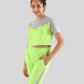 Colour Block Girls Kids Joggers Set With Crop Top (Lime Green) - Tweeny Mini