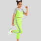 Colour Block Girls Kids Joggers Set With Crop Top (Lime Green) - Tweeny Mini