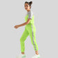 Colour Block Girls Kids Joggers Set With Crop Top (Lime Green) - Tweeny Mini
