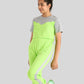 Colour Block Girls Kids Joggers Set With Crop Top (Lime Green) - Tweeny Mini