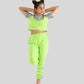 Colour Block Girls Kids Joggers Set With Crop Top (Lime Green) - Tweeny Mini
