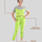 Colour Block Girls Kids Joggers Set With Crop Top (Lime Green) - Tweeny Mini