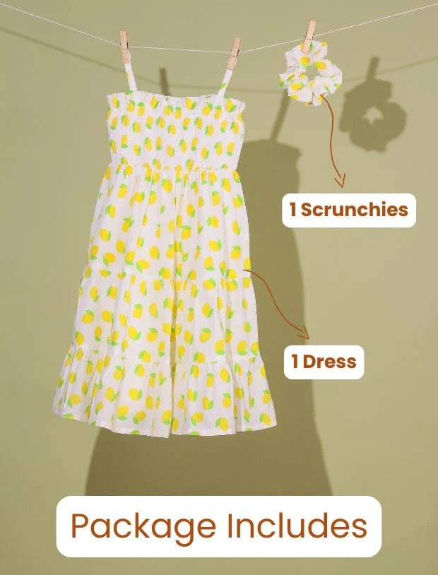 Lemon Printed Pure Cotton Girls Nightsuit -Tweeny Mini