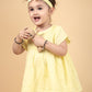 Newborn Baby Summer Frock for Infant Girls with Headband and Bloomer (Lemon Yellow) - Tweeny Mini