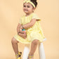 Newborn Baby Summer Frock for Infant Girls with Headband and Bloomer (Lemon Yellow) - Tweeny Mini