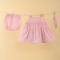 Newborn Baby Girl Frock with Matching Headband and Bloomer Set (Baby Pink) - Tweeny Mini