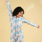 Giffy Love Pure Cotton Nightdress for Girls Kids (Full Sleeves, Blue) - Tweeny Mini
