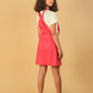 Premium Twill Cotton Pinafore Dresses for Girls Kids with T-Shirt Combo Set (Melon Red) - Tweeny Mini