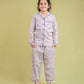 Little Sheep Printed Nightsuit for Girls Kids (Full Sleeves, Lavender) - Tweeny Mini