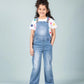 Relaxed Denim Dungaree for Girls Kids (Light Blue) - Tweeny Mini