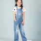 Relaxed Denim Dungaree for Girls Kids (Light Blue) - Tweeny Mini