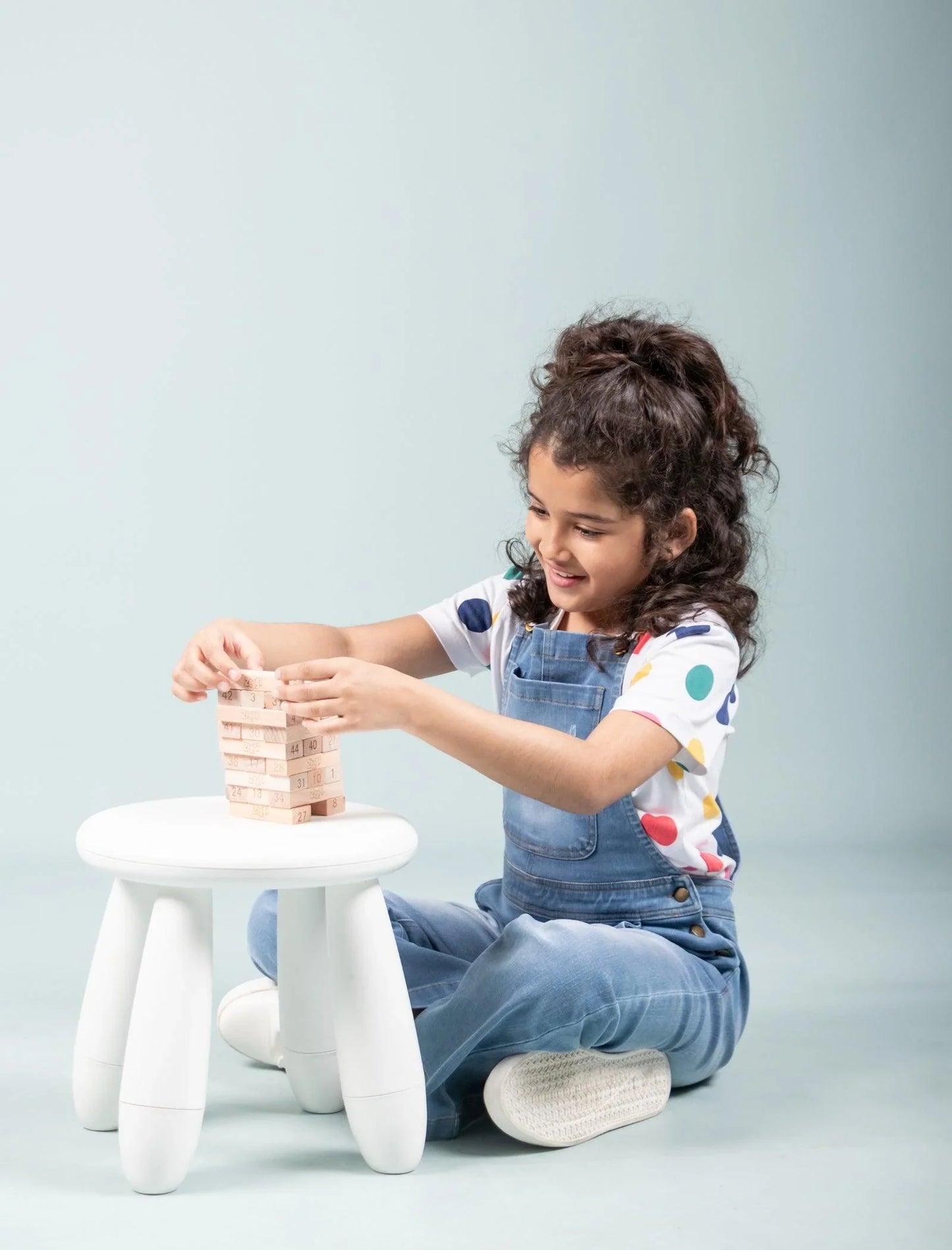 Relaxed Denim Dungaree for Girls Kids (Light Blue) - Tweeny Mini