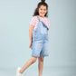 Girls Kids Summer Short Denim Dungaree (Light Blue) - Tweeny Mini