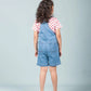 Girls Kids Summer Short Denim Dungaree (Light Blue) - Tweeny Mini