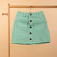 Candy Pop Denim Skirt For Girls Kids (Mint Green) - Tweeny Mini