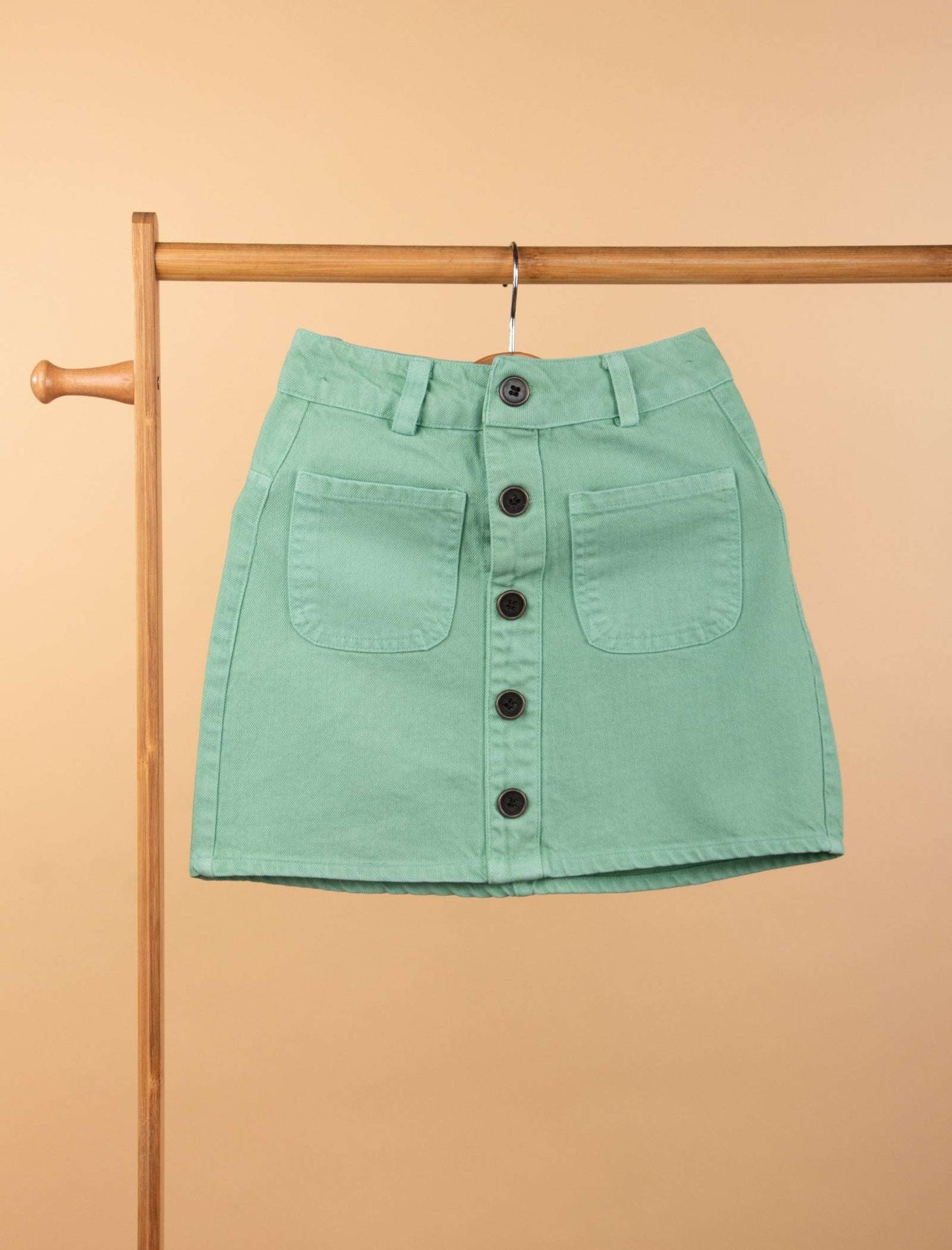 Candy Pop Denim Skirt For Girls Kids (Mint Green) - Tweeny Mini