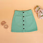 Candy Pop Denim Skirt For Girls Kids (Mint Green) - Tweeny Mini