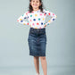 Girls Kids Stylish Denim Skirt and Top Set Combo (Dark Blue) - Tweeny Mini