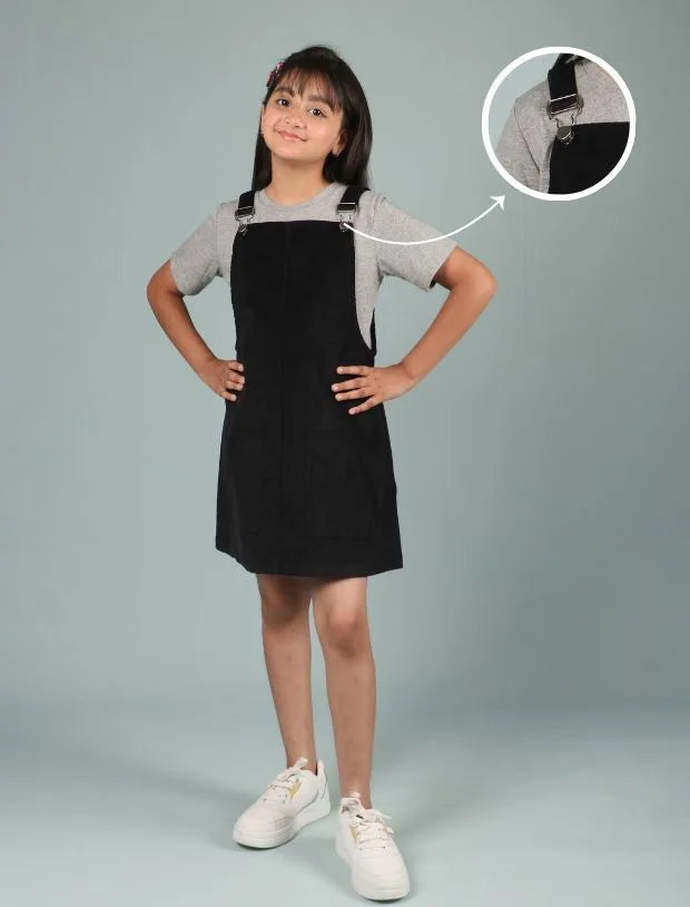 Sleevless pinafore dress for girls-Tweeny Mini