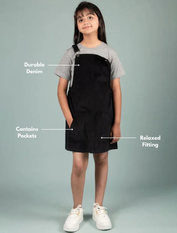 Sleevless pinafore dress for girls-Tweeny Mini
