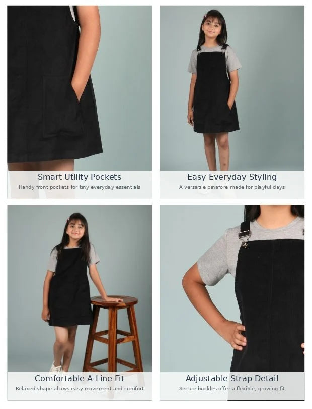Sleevless pinafore dress for girls-Tweeny Mini