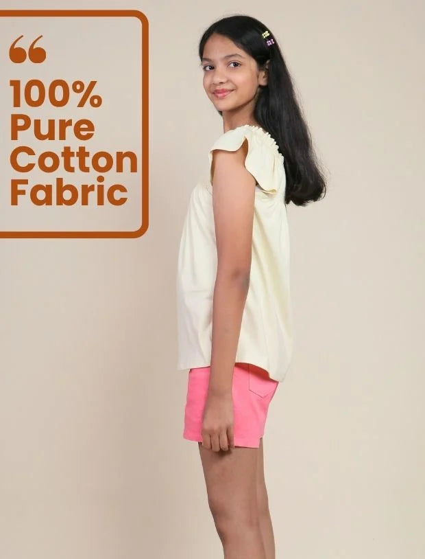Smocked Top yellow top for kids-Tweeny Mini