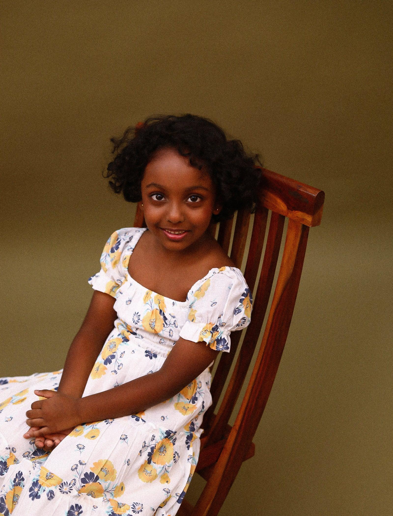 Classic Smocked Floral Dress for Girls Kids (White) - Tweeny Mini