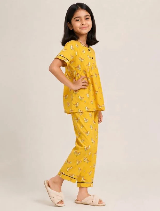 Sparrow Printed Cotton Kids Night Suit-Tweeny Mini
